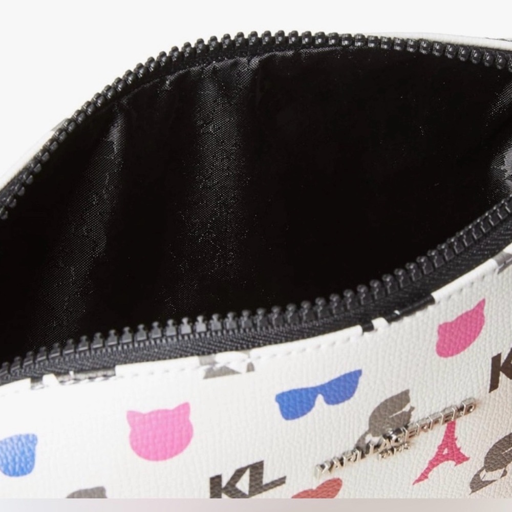 New KARL LAGERFELD PARIS Mini Printed Cosmetic Bag - Picture 5 of 10